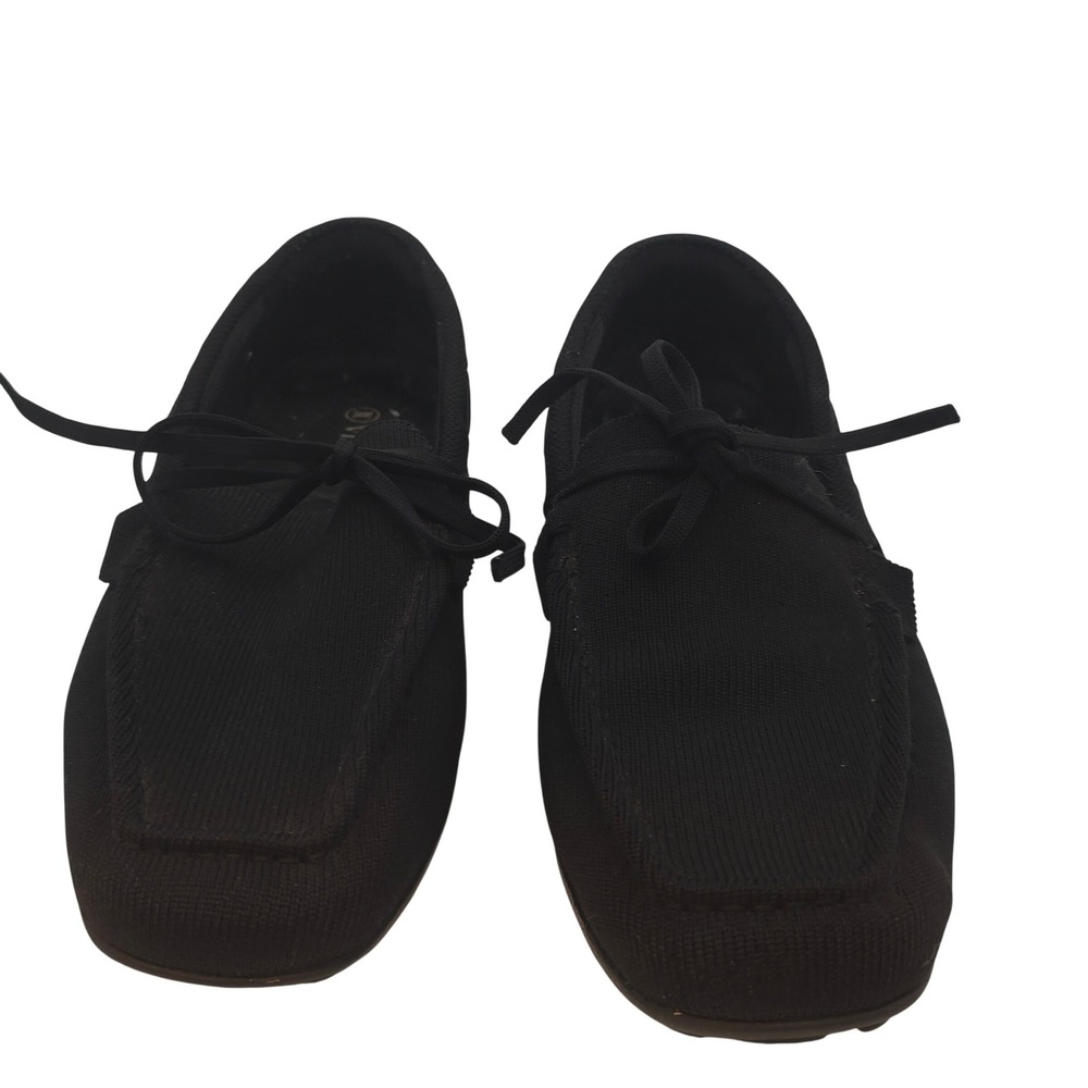 VIVAIA Black Knit Driving Moccasins Women's 10 Chunky Sole Comfort Flats Travel